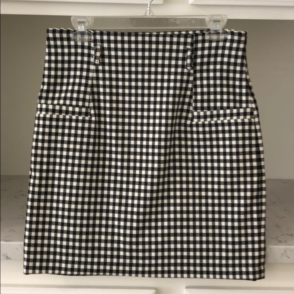 Forever 21 Black and White Checkered Midi Skirt